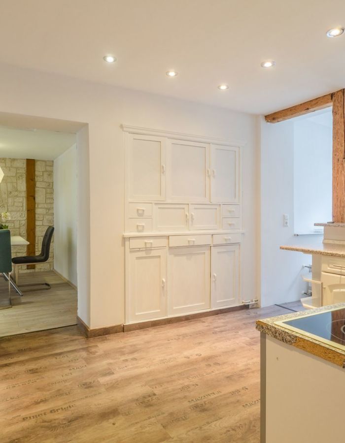 Blick in die Küche der Ferienwohnung im EG